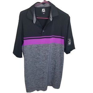 FootJoy Mens M Black Gray Short Sleeve Whistling S